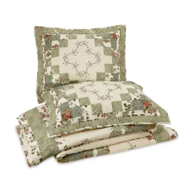 Modern Heirloom Olivia 3-pc. Embroidered Quilt Set