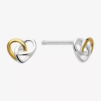 Itsy Bitsy 14K Gold Over Silver Sterling Silver 4.5mm Heart Stud Earrings