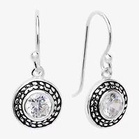 Silver Treasures Womens Cubic Zirconia Sterling Hypoallergenic Drop Earrings