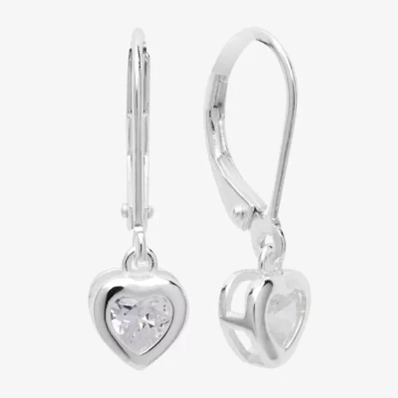 Silver Treasures Womens Cubic Zirconia Sterling Hypoallergenic Drop Earrings