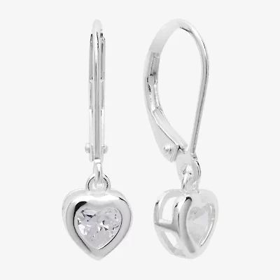 Silver Treasures Womens Cubic Zirconia Sterling Silver Hypoallergenic Drop Earrings