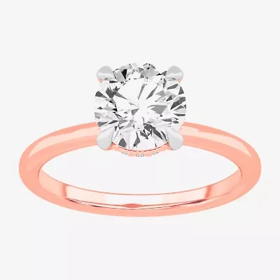 G-H / SI1-SI2) Womens 2 CT. T.W. Lab Grown White Diamond 14K Gold Round Solitaire Engagement Ring