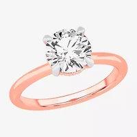 G-H / SI1-SI2) Womens 2 CT. T.W. Lab Grown White Diamond 14K Gold Round Solitaire Engagement Ring