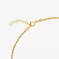 Womens 10K Gold 9 Inch Hollow Rope Ankle Bracelet