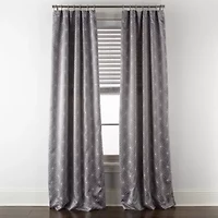 Regal Home Perth Geometric Embroidery Rod Pocket Blackout Set of 2 Curtain Panel