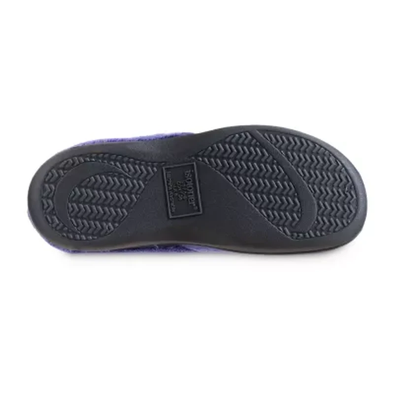 Isotoner® Mixed Microterry Hoodback Clog Slippers