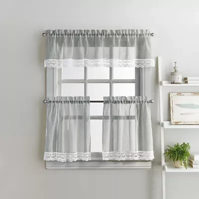 CHF Delicate Lace 3-pc. Rod Pocket Window Tier