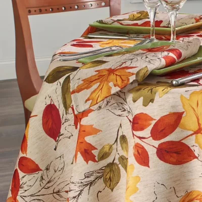 Elrene Home Fashions Autumn Leaves 70x70 Tablecloth