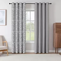 Max Blackout Leaf Reversible Grommet Top Energy Saving 100% Single Curtain Panel