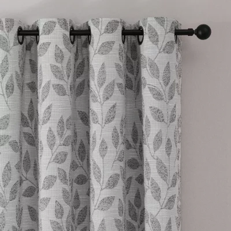 Max Blackout Leaf Reversible Grommet Top Energy Saving 100% Single Curtain Panel