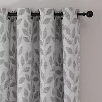 Max Blackout Leaf Reversible Grommet Top Energy Saving 100% Single Curtain Panel