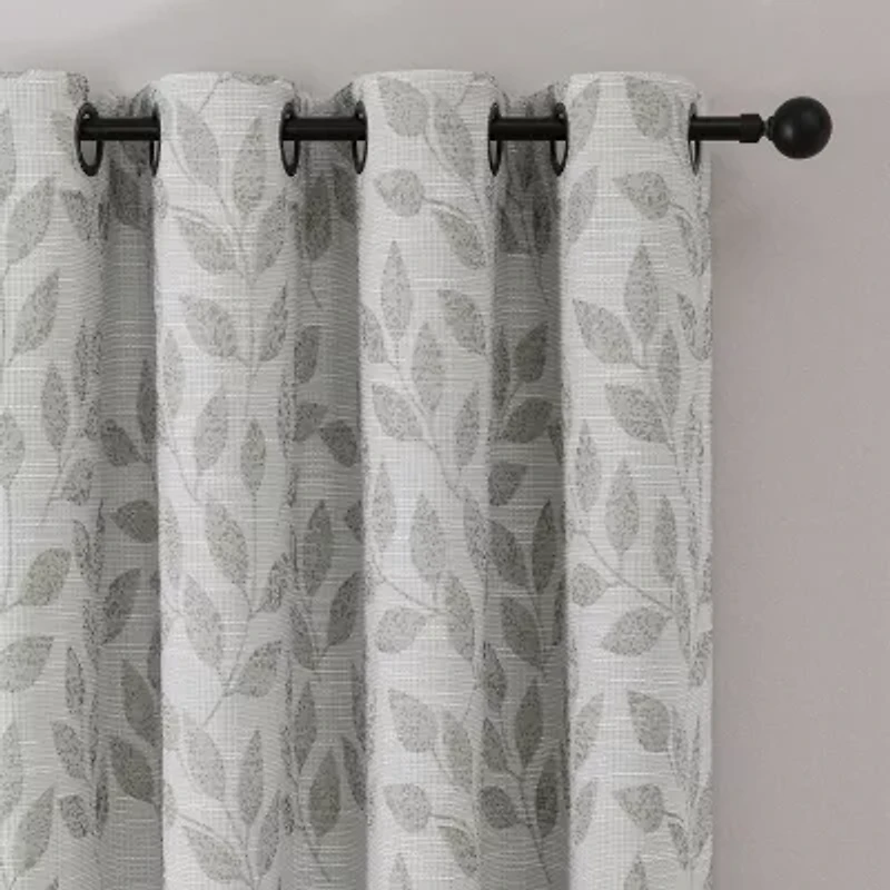 Max Blackout Leaf Reversible Grommet Top Energy Saving 100% Single Curtain Panel