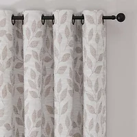 Max Blackout Leaf Reversible Grommet Top Energy Saving 100% Single Curtain Panel