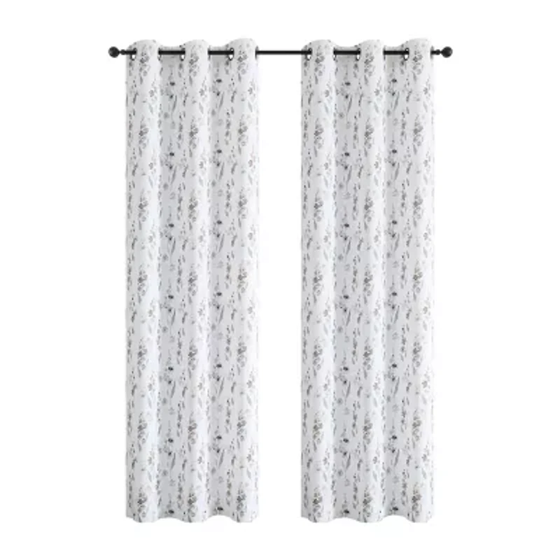 Regal Home Isla Printed Grommet Top Energy Saving Blackout Set of 2 Curtain Panel
