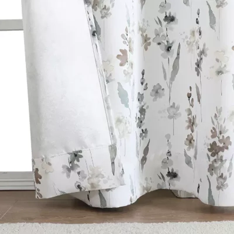 Regal Home Isla Printed Grommet Top Energy Saving Blackout Set of 2 Curtain Panel