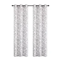 Regal Home Kelvis Printed Grommet Top Energy Saving Blackout Set of 2 Curtain Panel