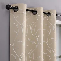 Regal Home Novah Embroidered Grommet Top Energy Saving Blackout Set of 2 Curtain Panel