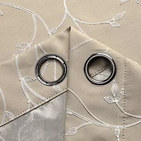 Regal Home Novah Embroidered Grommet Top Energy Saving Blackout Set of 2 Curtain Panel