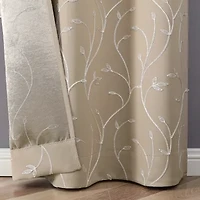 Regal Home Novah Embroidered Grommet Top Energy Saving Blackout Set of 2 Curtain Panel