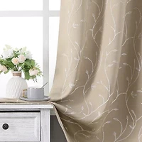 Regal Home Novah Embroidered Grommet Top Energy Saving Blackout Set of 2 Curtain Panel