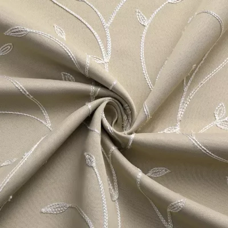 Regal Home Novah Embroidered Grommet Top Energy Saving Blackout Set of 2 Curtain Panel