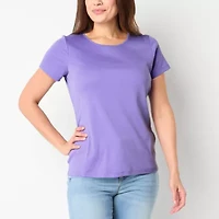 St. John's Bay Womens Crew Neck Short Sleeve T-Shirt