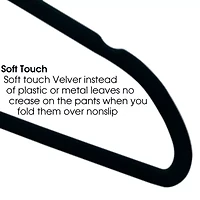 Elama Flocked Velvet With Stainless Steel Swivel Hooks 50-pc. Hangers