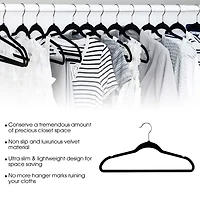 Elama Flocked Velvet With Stainless Steel Swivel Hooks 50-pc. Hangers
