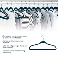 Elama Flocked Velvet With Stainless Steel Swivel Hooks 50-pc. Hangers