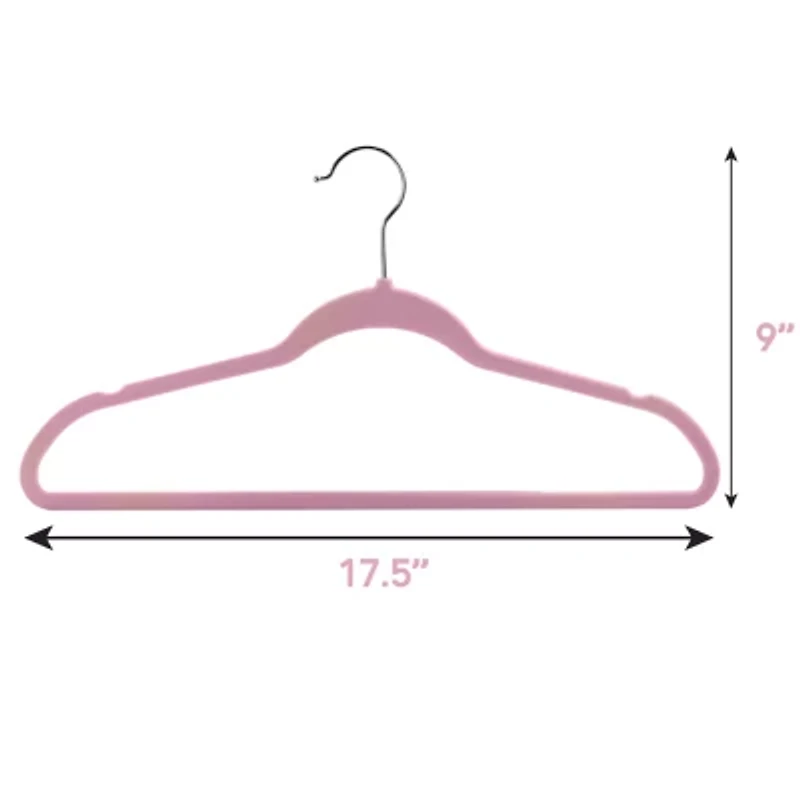 Elama Velvet Slim Profile Heavy Duty Felt 100-pc. Hangers