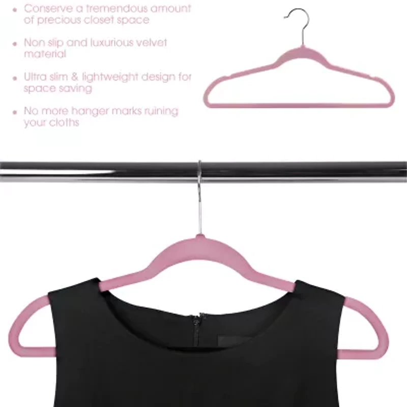 Elama Velvet Slim Profile Heavy Duty Felt 100-pc. Hangers