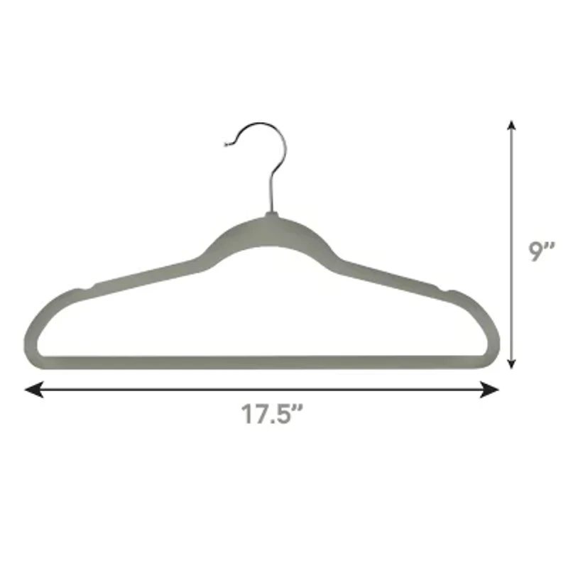 Elama Velvet Slim Profile Heavy Duty Felt 100-pc. Hangers