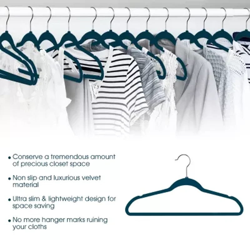 Elama Velvet Slim Profile Heavy Duty Felt -pc. Hangers