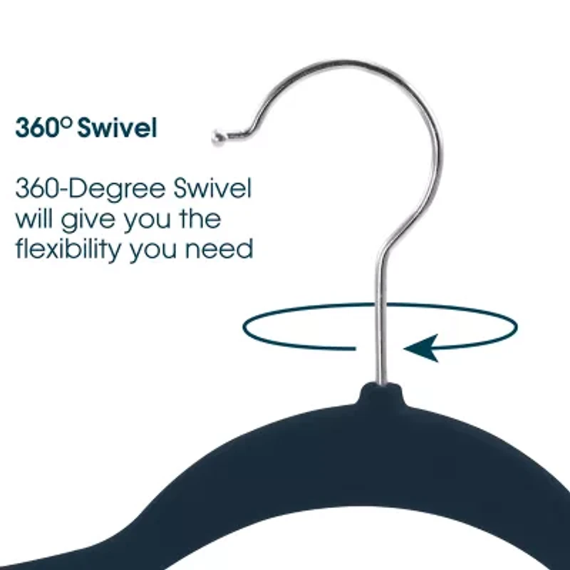 Elama Velvet Slim Profile Heavy Duty Felt -pc. Hangers