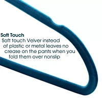 Elama Velvet Slim Profile Heavy Duty Felt 30-pc. Hangers