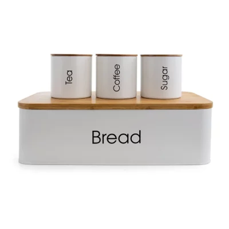 MegaChef Kitchen Bamboo Storage And Organization 4-pc. Canister