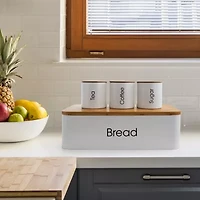 MegaChef Kitchen Bamboo Storage And Organization 4-pc. Canister