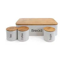 MegaChef Kitchen Bamboo Storage And Organization 4-pc. Canister