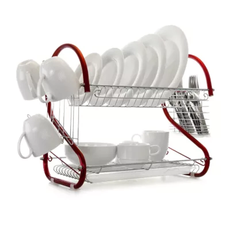 MegaChef 16" Two Shelf Dish Rack
