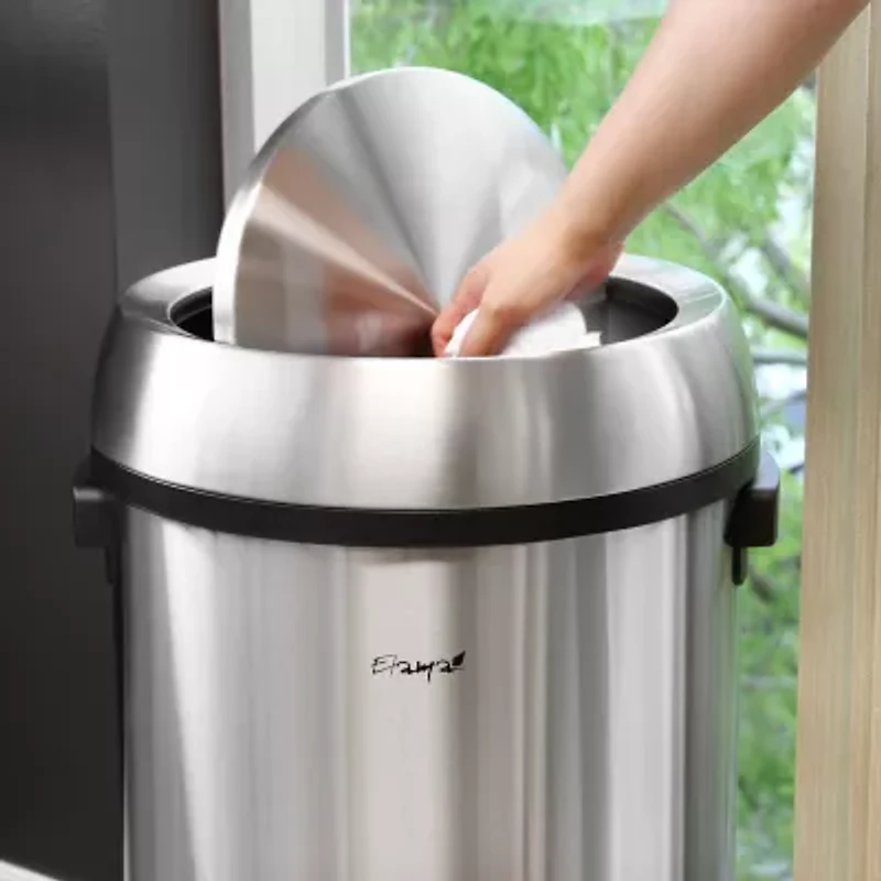 Elama 65 Liter Large 17 Gallon Swing Lid Trash Can