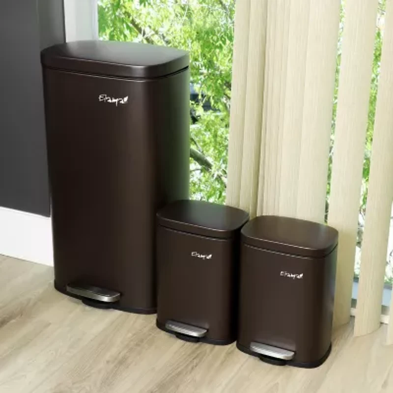 Elama 30 Liter And 5 Liter Stainless Steel Step Combo Trash Can