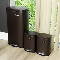 Elama 30 Liter And 5 Liter Stainless Steel Step Combo Trash Can