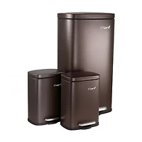 Elama 30 Liter And 5 Liter Stainless Steel Step Combo Trash Can