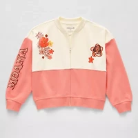 Disney Collection Little & Big Kid Girls Moana Lightweight Varsity Jacket