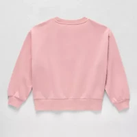 Disney Collection Little & Big Kid Girls Crew Neck Fleece Embroidered Long Sleeve Moana Sweatshirt