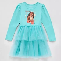 Disney Collection Little & Big Kid Girls Long Sleeve Moana Tutu Dress