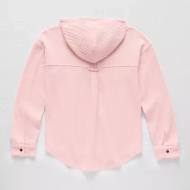 Thereabouts Waffle Little & Big Kid Girls Lightweight Shirt Jacket