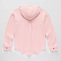 Thereabouts Waffle Little & Big Kid Girls Lightweight Shirt Jacket