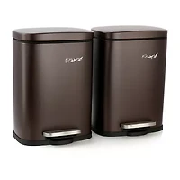 Elama 30 Liter And 5 Liter Stainless Steel Step Combo Trash Can