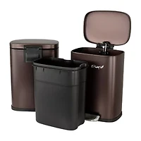 Elama 30 Liter And 5 Liter Stainless Steel Step Combo Trash Can